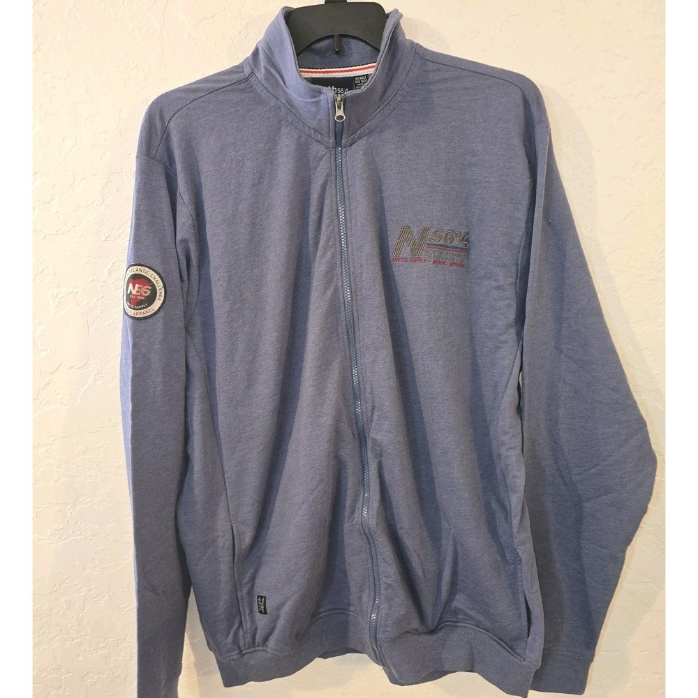 NEW Mens North 56º4 BLUE Full Zip LS Jersey Knit Sweatshirt Sz 4XLT